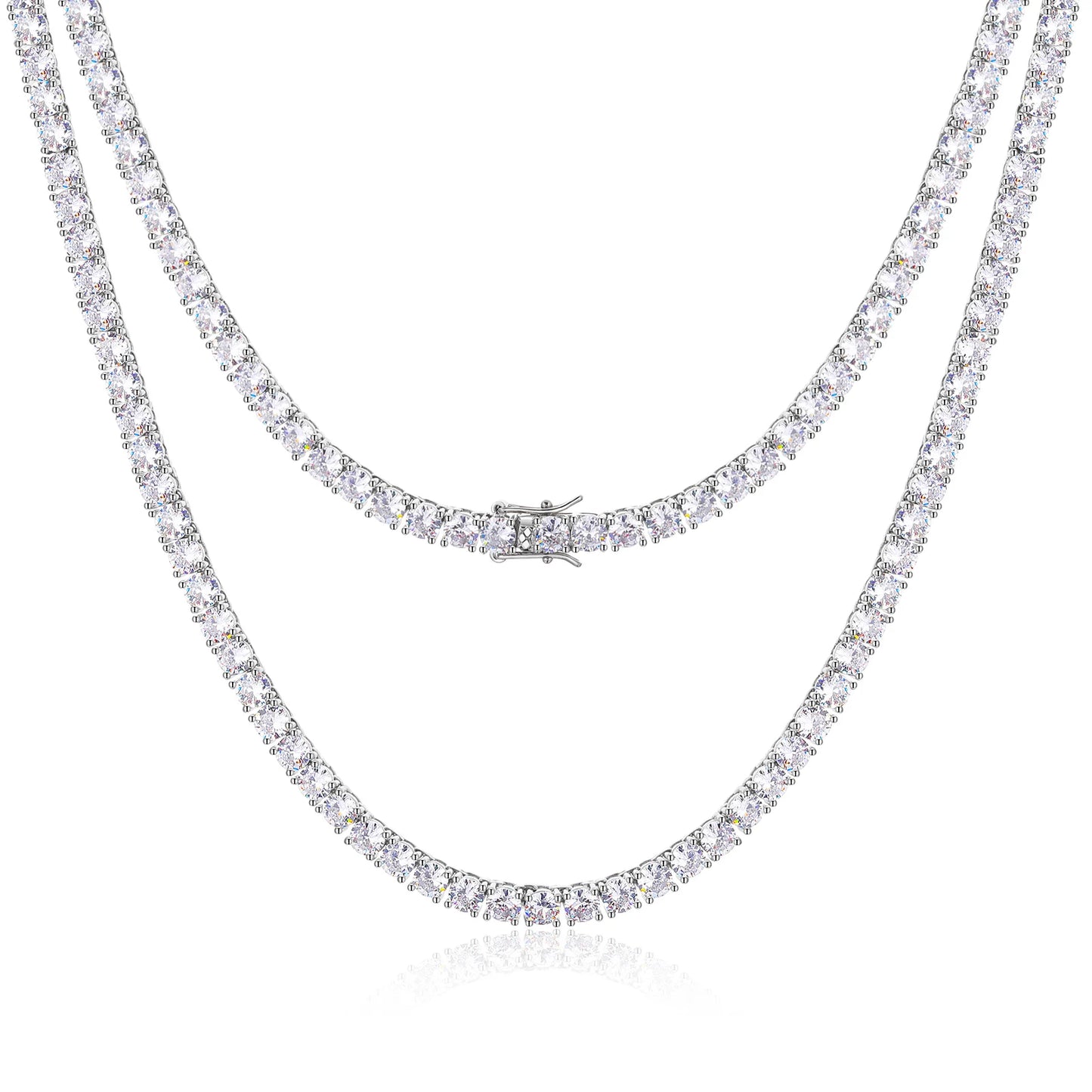 VVS1 Moissanite Tennis Necklace S925 Sterling Silver with GRA - Silver