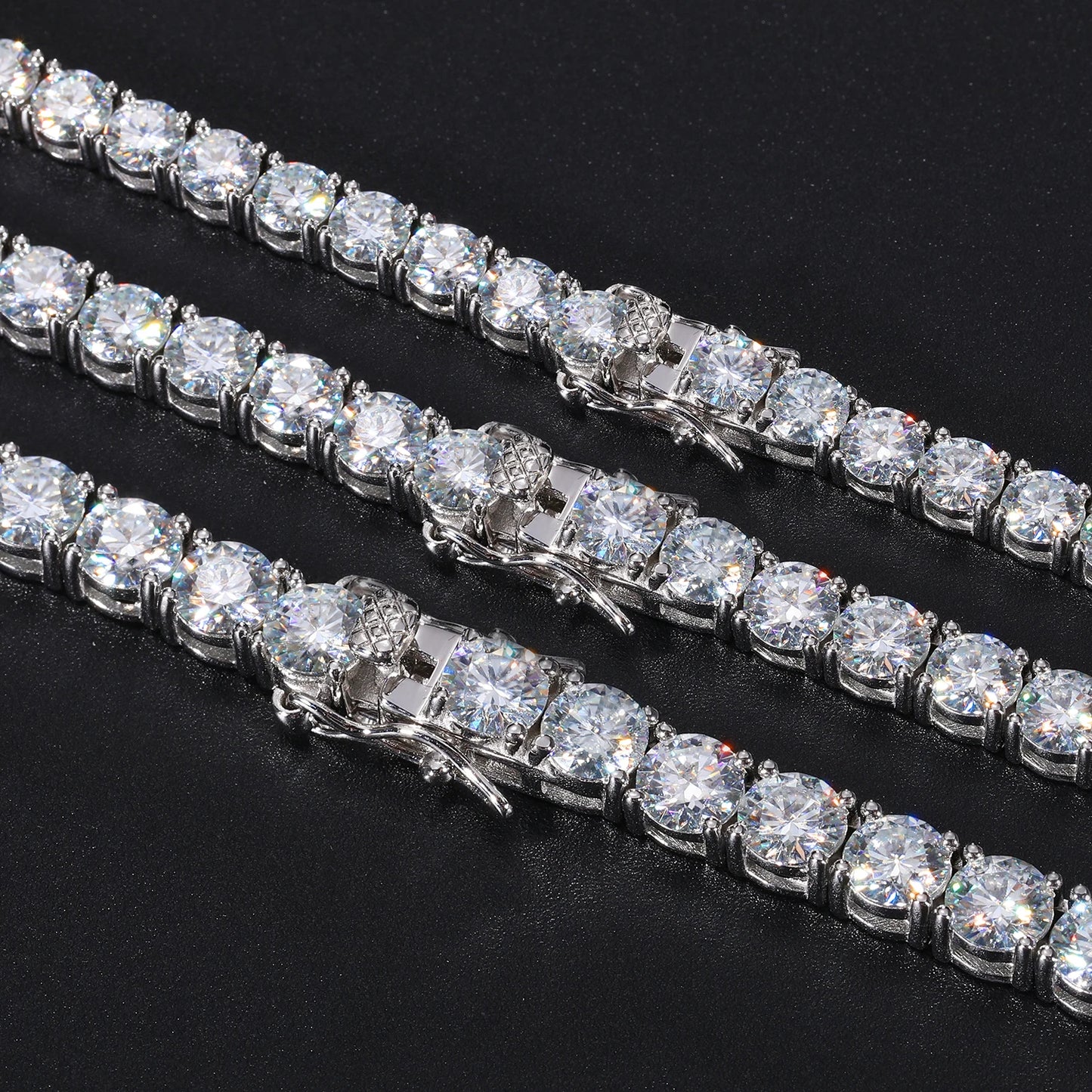 VVS1 Moissanite Tennis Necklace S925 Sterling Silver with GRA - Silver