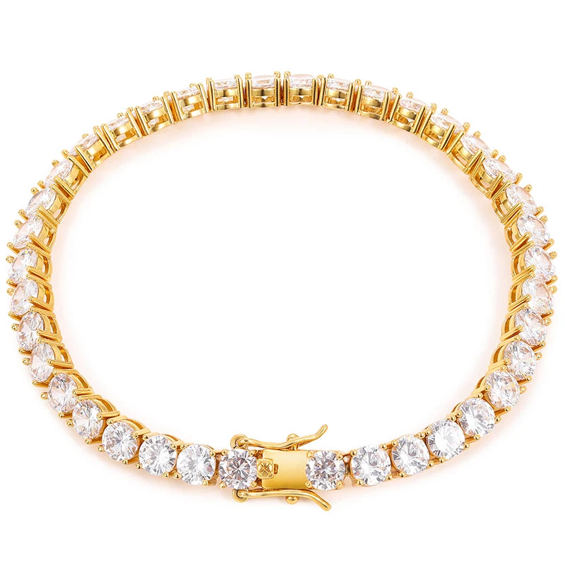 VVS1 Moissanite Tennis Bracelet S925 Sterling Silver with GRA - Gold
