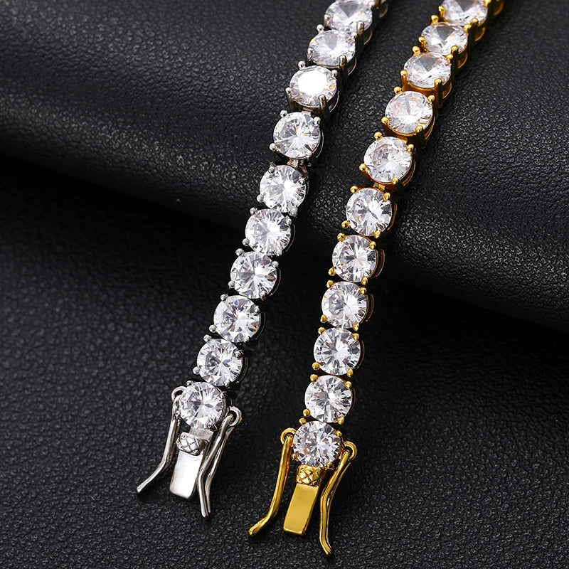 VVS1 Moissanite Tennis Necklace S925 Sterling Silver with GRA - Gold