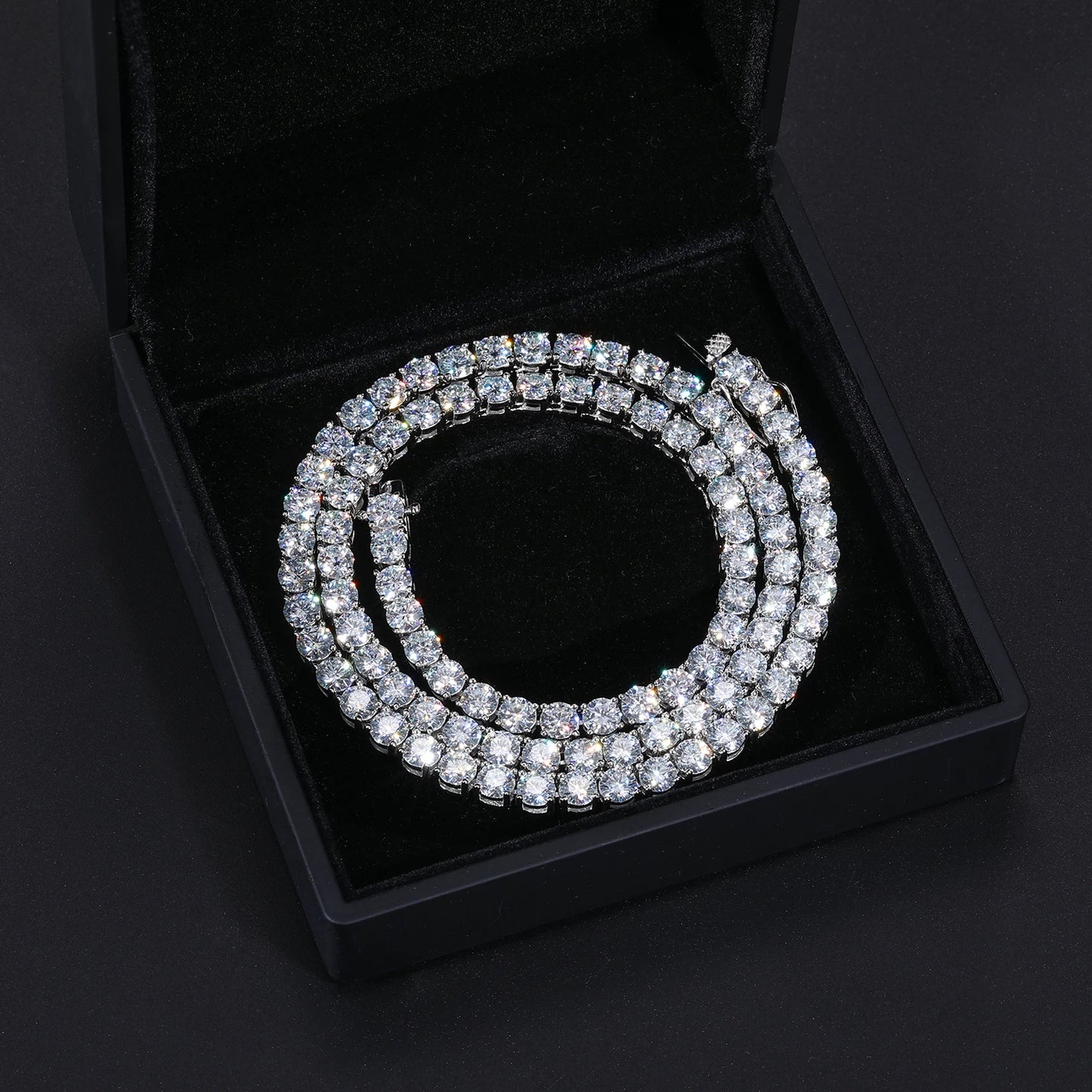 VVS1 Moissanite Tennis Necklace S925 Sterling Silver with GRA - Silver