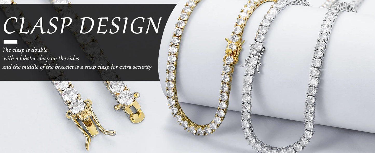 VVS1 Moissanite Tennis Bracelet S925 Sterling Silver with GRA - Gold